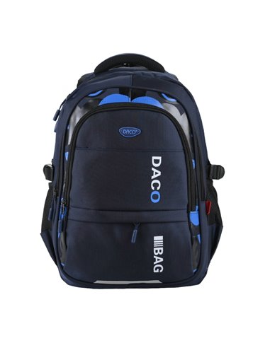 Ghiozdan scoala Daco GH5004A, 4 compartimente, 45 x 33 x 18 cm, Albastru inchis