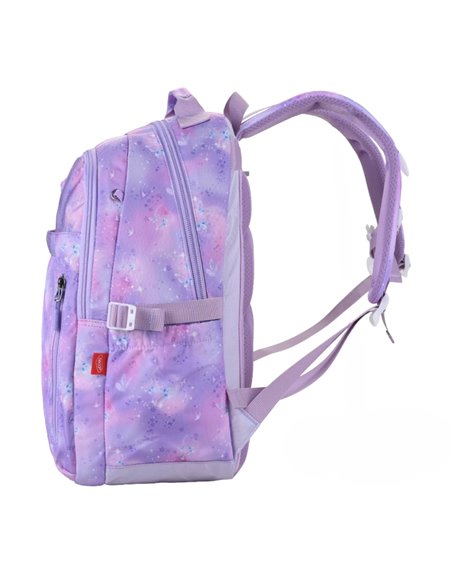 Ghiozdan scoala Daco GH5003, 5 compartimente, 45 x 33 x 18 cm, Mov/roz