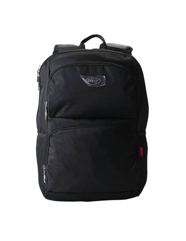 Ghiozdan scoala Daco GH5001, 3 compartimente, 45 x 33 x 18 cm, Negru