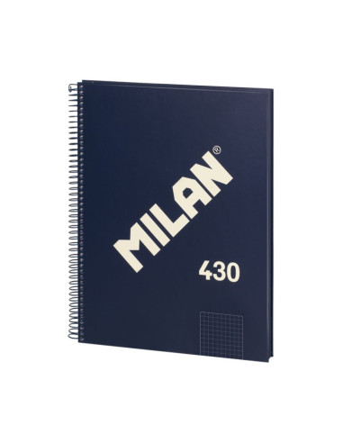 57143E80B,Caiet A4 cu spira Milan 57143E80B, 80 file, 95g/mp, matematica, Albastru
