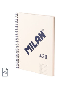 57153E80SNCBG,Caiet A5 cu spira Milan 57153E80SNCBG, 80 file, 95g/mp, matematica, Bej
