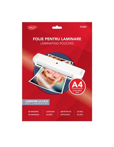 FO481,Folie laminare A4 Daco FO481, 80 microni, 25/top