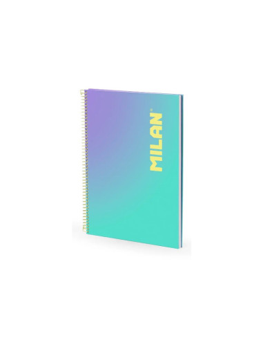 57143E90SNGR,Caiet A4 cu spira Milan 57143E90SNGR, 90 file, 95g/mp, matematica, Motiv sunset