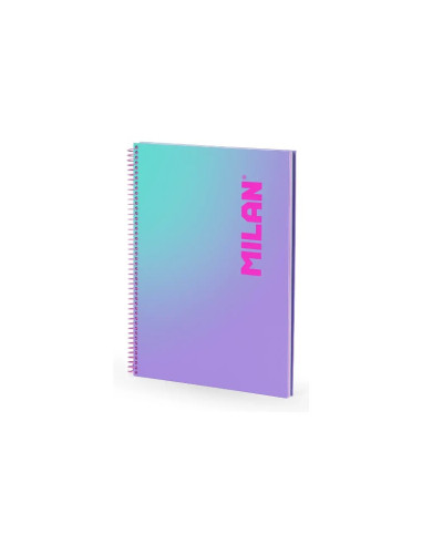 57143E90SNPR,Caiet A4 cu spira Milan 57143E90SNPR, 90 file, 95g/mp, matematica, Motiv sunset, Mov