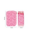 Penar echipat Milan 1364FLCP, 3 fermoare, Motiv flowicorn, Roz