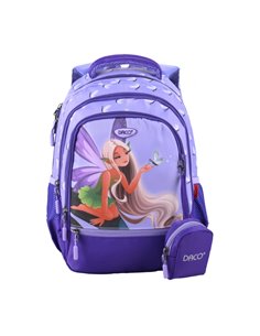 Ghiozdan scoala Daco GH3023, 4 compartimente, 38 x 30 x 17 cm, Zana noptii