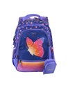 Ghiozdan scoala Daco GH3021, 4 compartimente, 38 x 30 x 17 cm, Butterfly