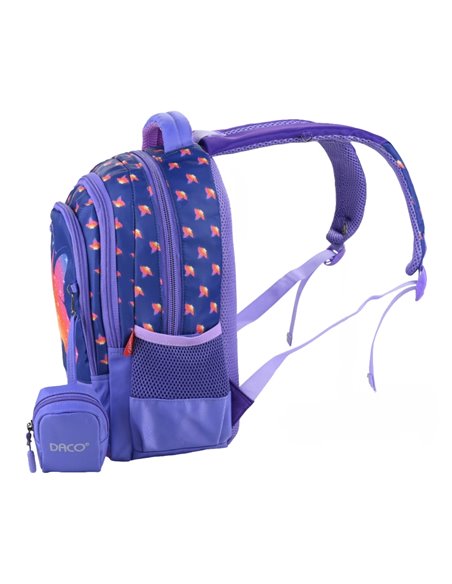 Ghiozdan scoala Daco GH3021, 4 compartimente, 38 x 30 x 17 cm, Butterfly