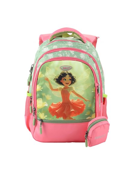 Ghiozdan scoala Daco GH3024, 4 compartimente, 38 x 30 x 17 cm, Zana primaverii