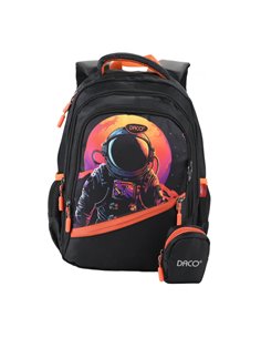 Ghiozdan scoala Daco GH3519, 4 compartimente, 38 x 30 x 17 cm, Astronaut
