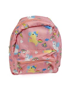 PL013,Ghiozdan gradinita Strigo PL013, 23 x 20 cm, Motiv unicorn, Roz