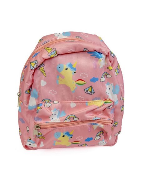 PL013,Ghiozdan gradinita Strigo PL013, 23 x 20 cm, Motiv unicorn, Roz