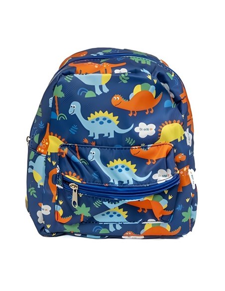 PL012,Ghiozdan gradinita Strigo PL012, 23 x 20 cm, Motiv dino, Albastru