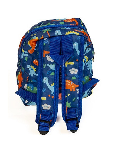 PL012,Ghiozdan gradinita Strigo PL012, 23 x 20 cm, Motiv dino, Albastru