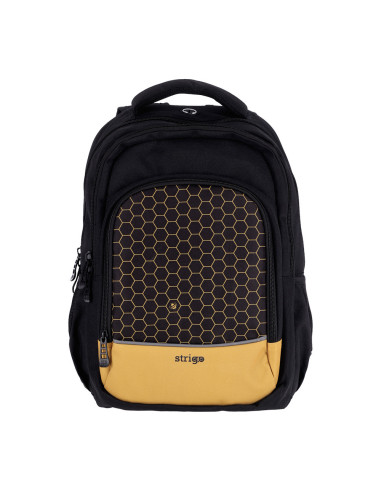 PL008,Ghiozdan Strigo Misty + Black Honeycomb PL008, 24 L, 39 x 27 x 18 cm