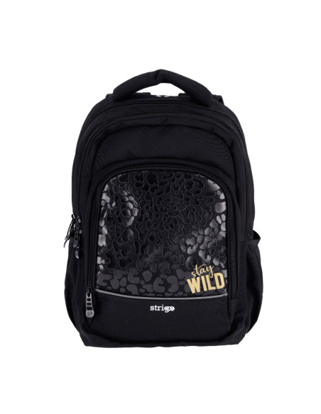 PL002,Ghiozdan Strigo Misty + Black Wild PL002, 24 L, 39 x 27 x 18 cm
