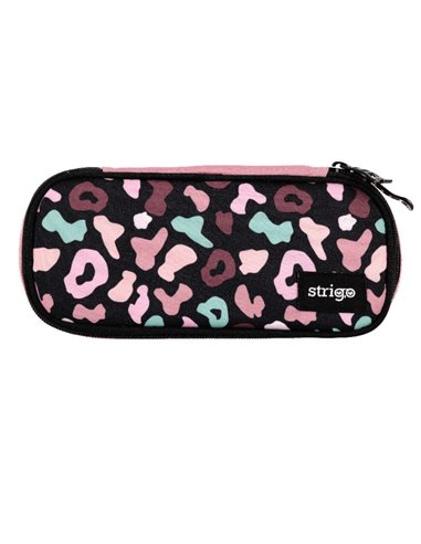 SSC258,Penar etui neechipat cu un compartiment, Strigo SSC258, cu separator si buzunar interior, motiv Leopard Print