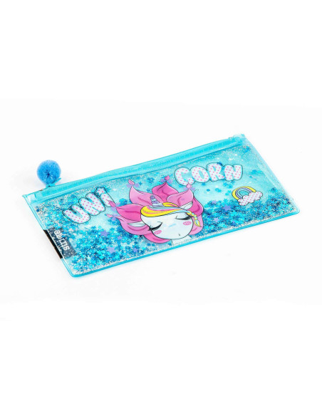 SSC082,Penar etui Strigo SSC082, Albastru, motiv Unicorn Cu Stelute Plutitoare