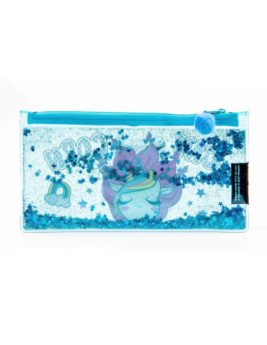 SSC082,Penar etui Strigo SSC082, Albastru, motiv Unicorn Cu Stelute Plutitoare