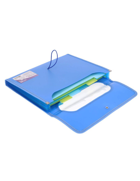 SF102,Mapa Strigo Plastic Extensibil A4, 6 Compartimente, albastru SF102