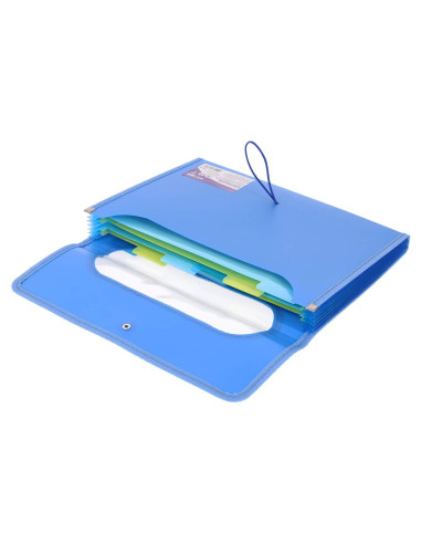 SF102,Mapa Strigo Plastic Extensibil A4, 6 Compartimente, albastru SF102