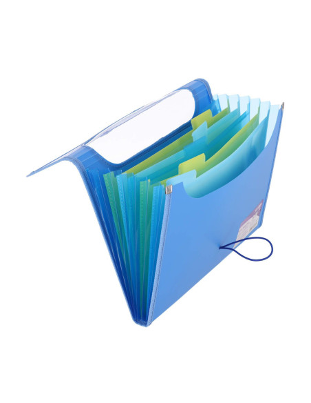 SF102,Mapa Strigo Plastic Extensibil A4, 6 Compartimente, albastru SF102