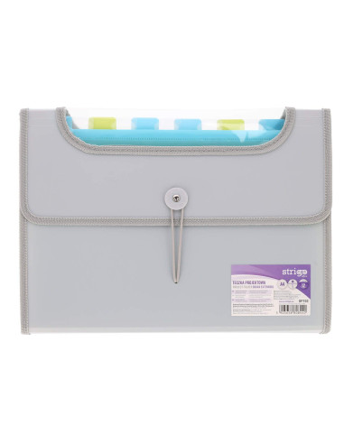 SF103,Mapa Strigo Plastic Extensibil A4,12 Compartimente, gri SF103