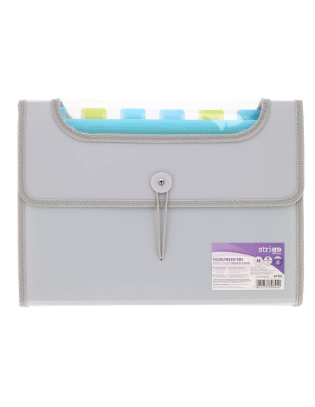 SF103,Mapa Strigo Plastic Extensibil A4,12 Compartimente, gri SF103