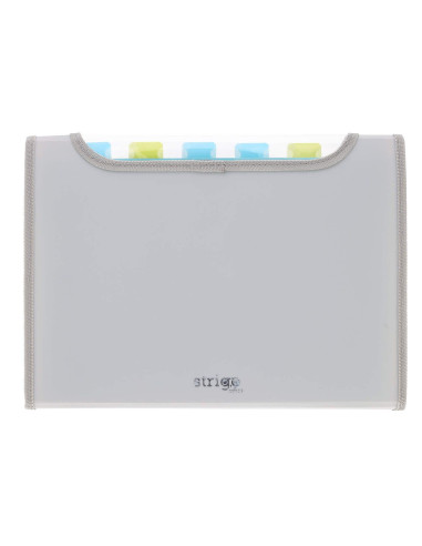 SF103,Mapa Strigo Plastic Extensibil A4,12 Compartimente, gri SF103