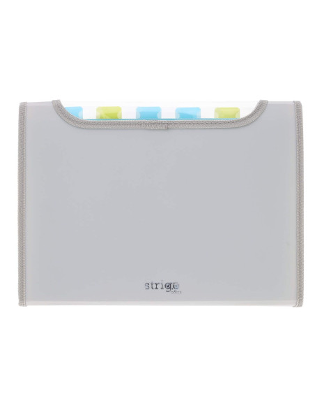 SF103,Mapa Strigo Plastic Extensibil A4,12 Compartimente, gri SF103