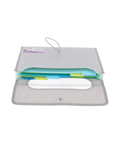 SF103,Mapa Strigo Plastic Extensibil A4,12 Compartimente, gri SF103