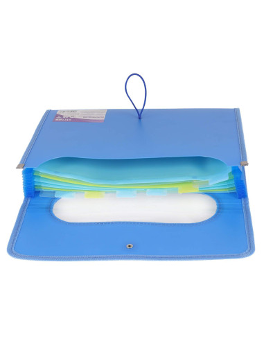 SF104,Mapa Strigo Plastic Extensibil A4, 12 Compartimente, albastru SF104