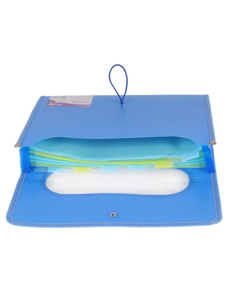 SF104,Mapa Strigo Plastic Extensibil A4, 12 Compartimente, albastru SF104