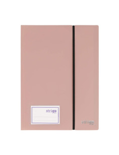 SF088,Mapa Strigo, PP, A4, cu elastic, 20 folii protectie roz deschis SF088 2