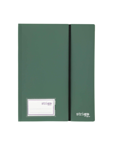 SF093,Mapa Strigo, PP, A4, cu elastic, 40 folii protectie, verde inchis SF093