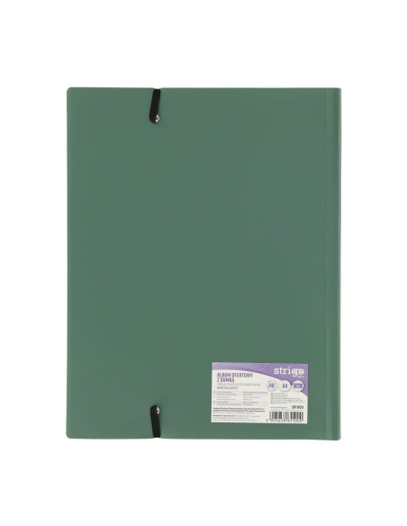 SF093,Mapa Strigo, PP, A4, cu elastic, 40 folii protectie, verde inchis SF093