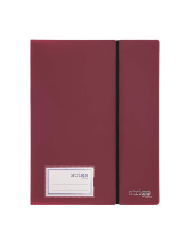 SF094,Mapa Strigo, PP, A4, cu elastic, 40 folii protectie, maro SF094