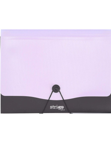 SF050,Mapa Strigo PP, A4, 13 compartimente, inchidere cu elastic, clips metalic, mov SF050