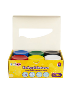 SSC295,Acuarele Guase Strigo SSC295 in borcanel, 6 culori x 20 ml 2