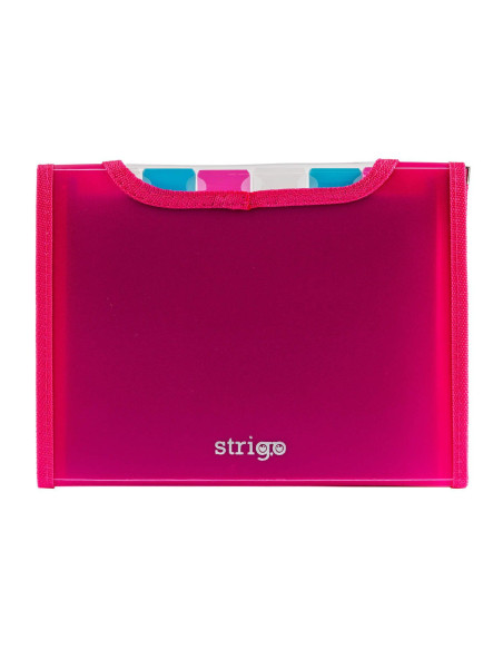 SF040,Mapa Strigo SF040 Plastic Extensibil, A5, 6 Compartimente, Roz