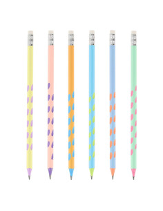 SSC384,Creioane Strigo plastic, cu radiera de sters si grip, HB, SSC384 2