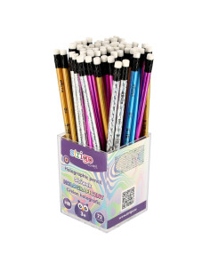 SSC359,Creioane Strigo, corp holografic, cu radiera de sters, HB, SSC359