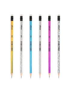 SSC359,Creioane Strigo, corp holografic, cu radiera de sters, HB, SSC359 2