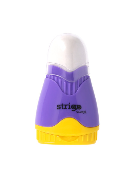SSC388,Ascutitoare Strigo SSC388, 2 orificii, cu radiera de sters si cu capac
