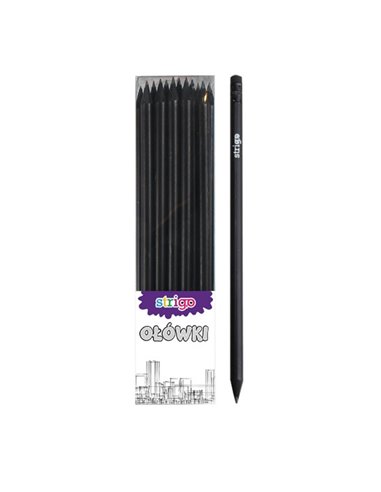 BE02,Creioane Strigo BE02 HB cu radiera de sters, 36 bucati