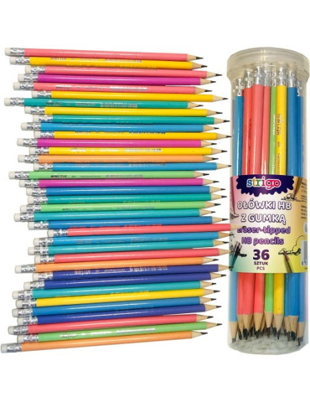 SSC150,Creioane Strigo HB Pastel, cu radiera de sters, SSC150