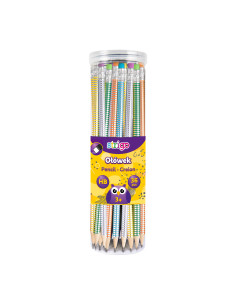 SSC280,Creioane Strigo HB cu radiera de sters multicolora si corp pastel metalic, SSC280