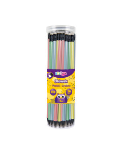 SSC281,Creioane Strigo HB cu radiera de sters, lemn negru, corp pastel metalic, SSC281
