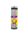 SSC281,Creioane Strigo HB cu radiera de sters, lemn negru, corp pastel metalic, SSC281