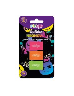 SSC002X3 BL,Radiera Strigo SSC002X3 BL, Neon, 3 buc/set